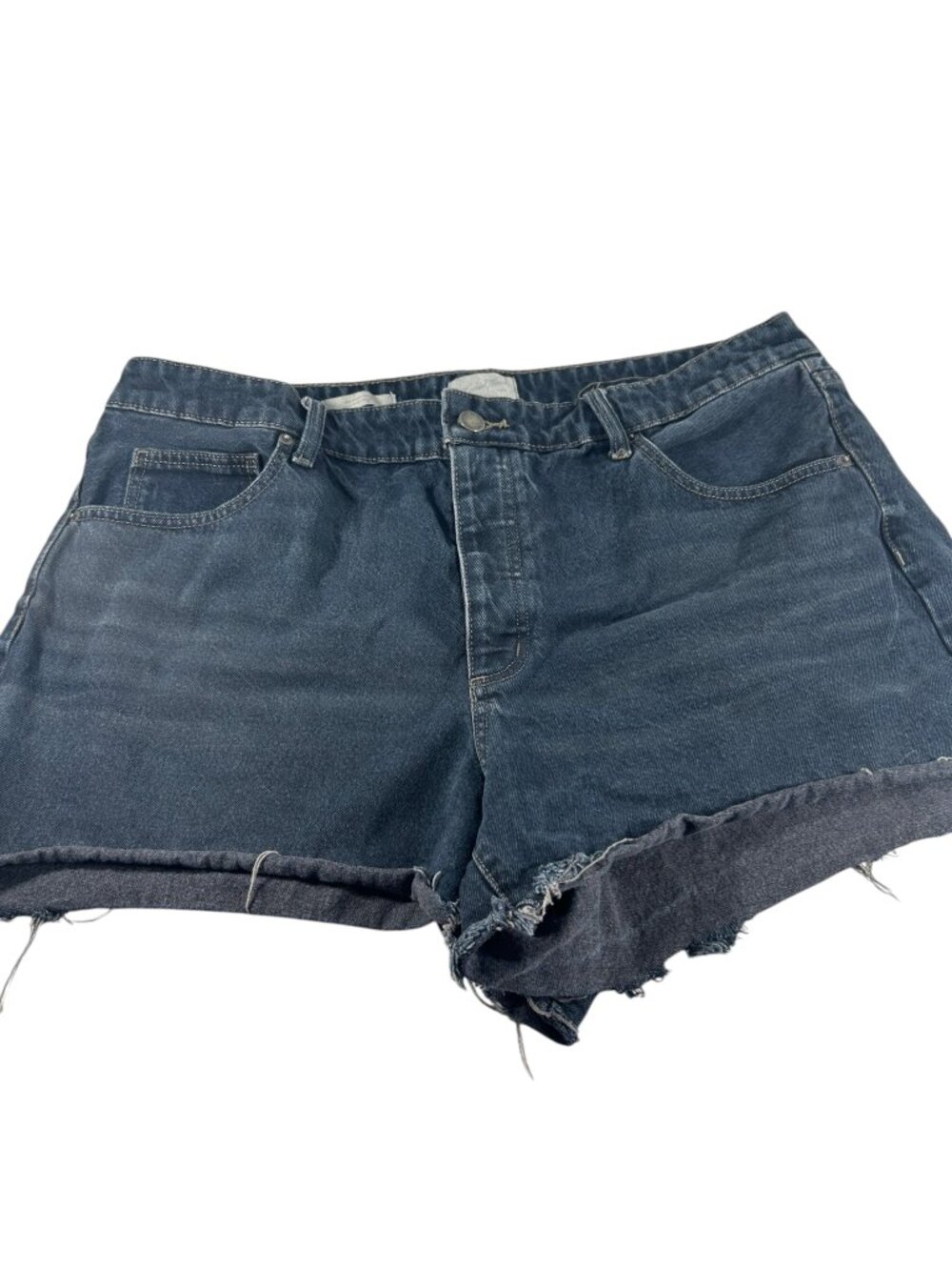 Universal Thread Womens 17 High Rise Denim Cutoff Shorts Button Fly Raw Hem